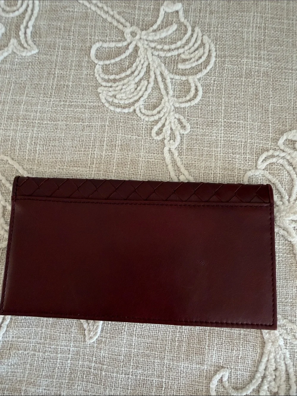 Etienne Aigner Vtg Brown/Burgundy Soft Leather Slim Bifold Cover For  Checkbook
